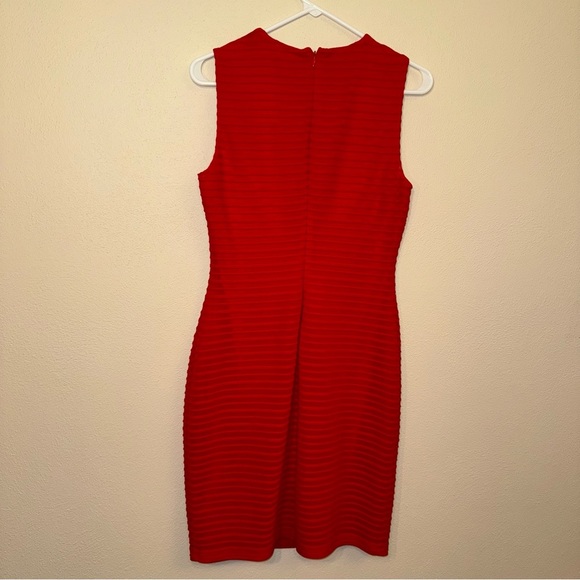 Calvin Klein Red Sleeveless Bandage Sheath Dress - Picture 10 of 16